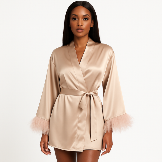 Luxe Feathered Robe